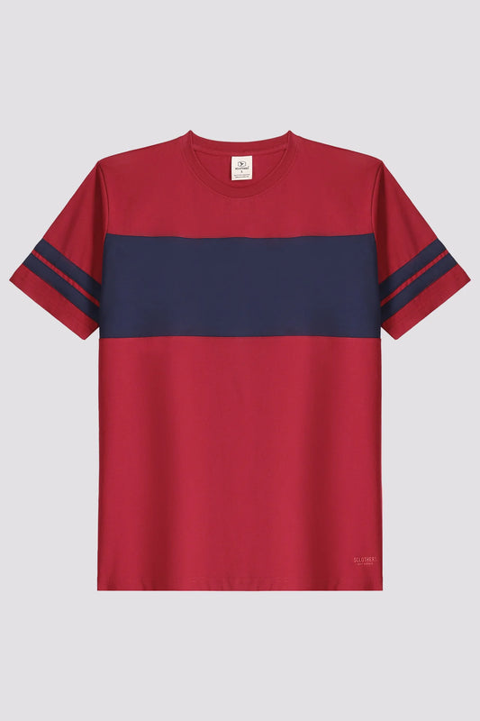 Maroon Cut & Sew T-Shirt