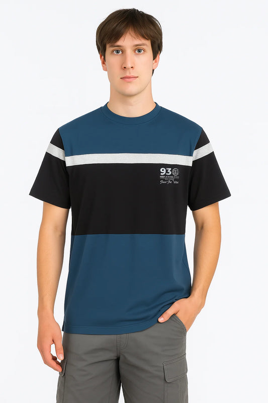 Black & Blue Cut & Sew T-Shirt