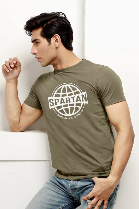 Basic Green Spartan Graphic T-Shirt