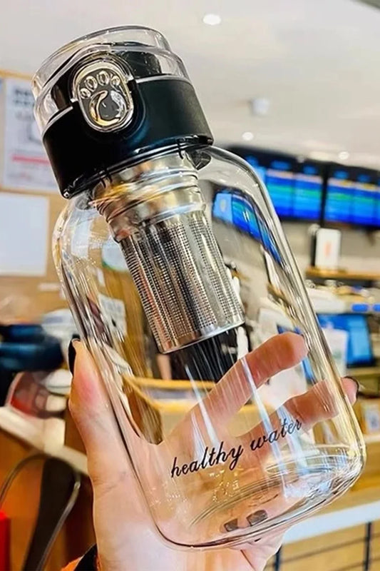 Multi-Purpose Portable Glass Water Bottle