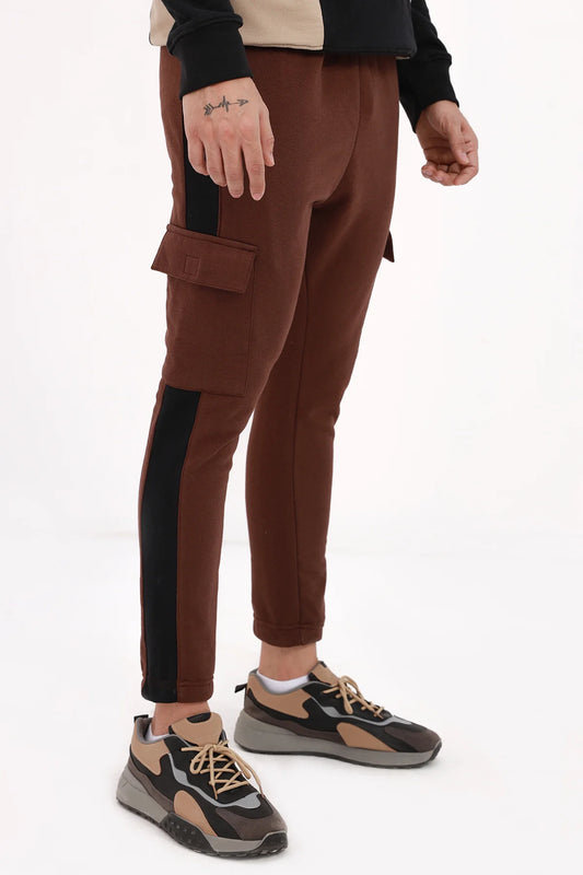 Black Panel Striped Jog Pants