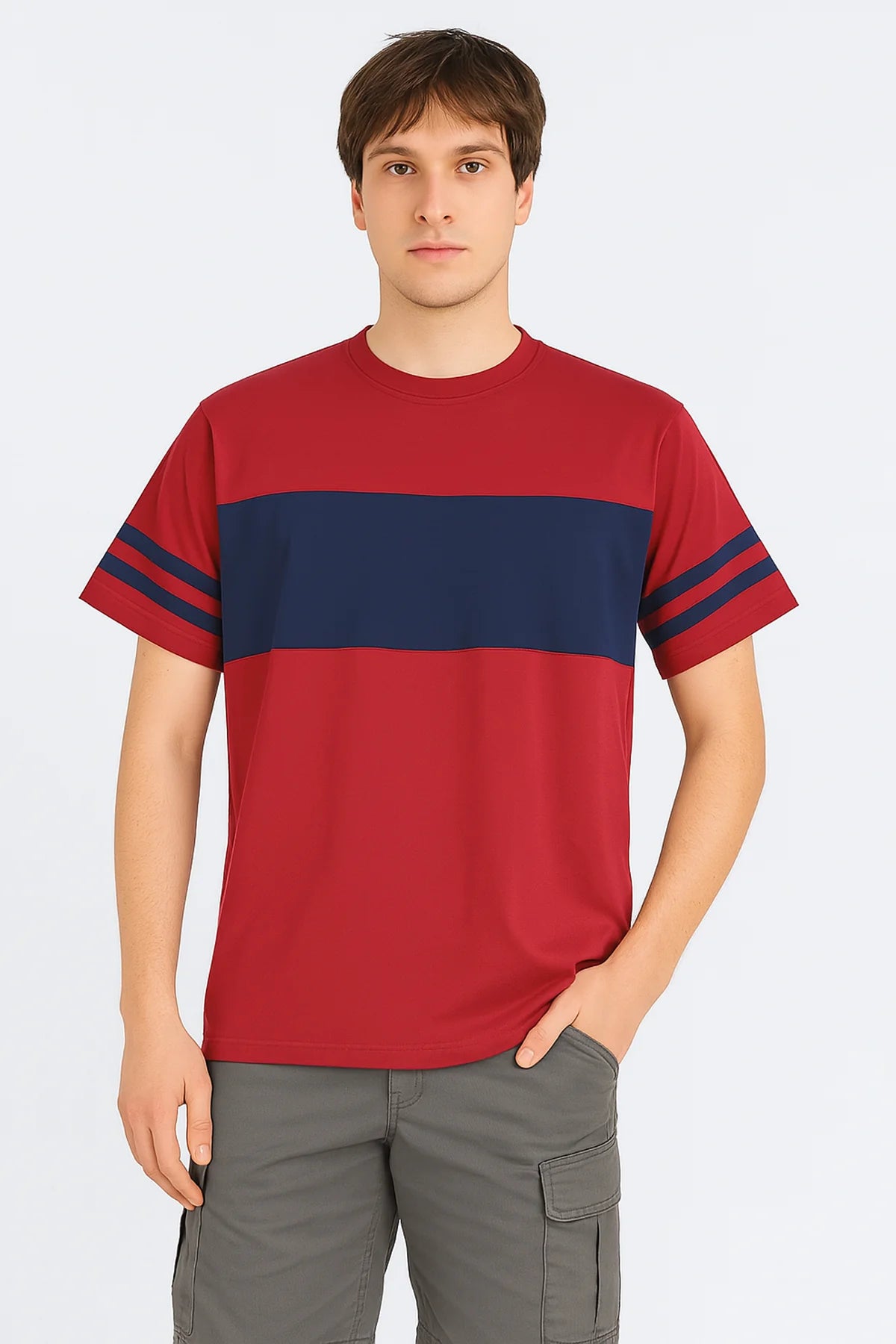 Maroon Cut & Sew T-Shirt