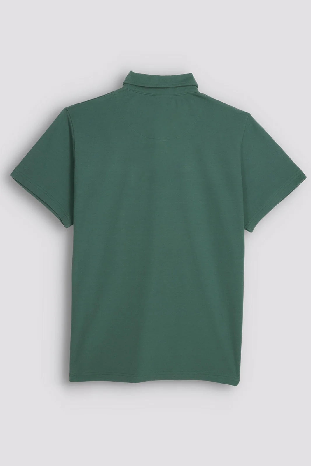 Green Regular Fit Short Sleeve Pique Polo Shirt